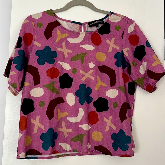 Princess Highway Tops - Princess Highway pink geometric blouse